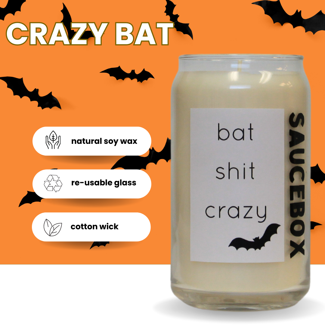 crazy bat soy candle cotton wick