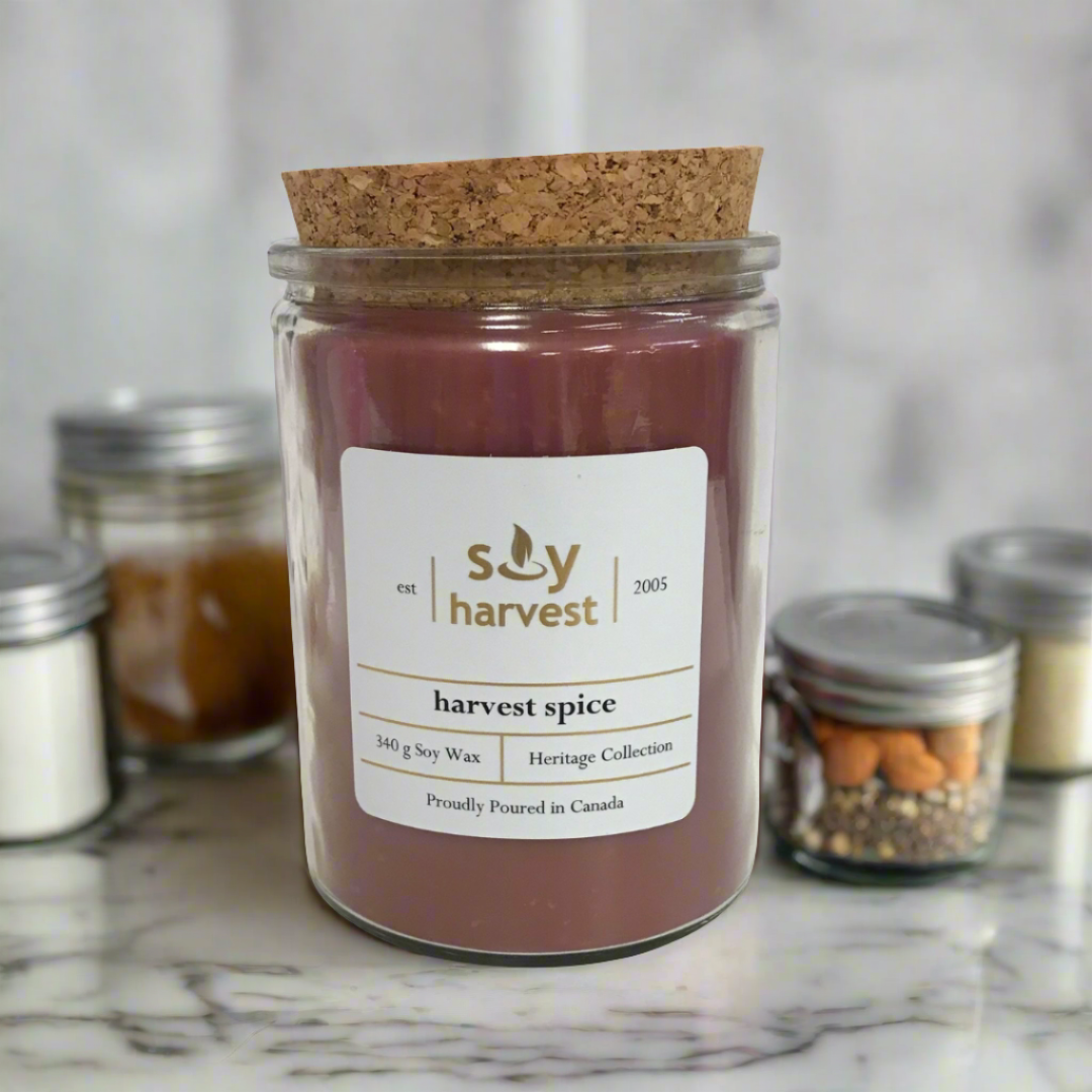 harvest spice soy candle cotton wick